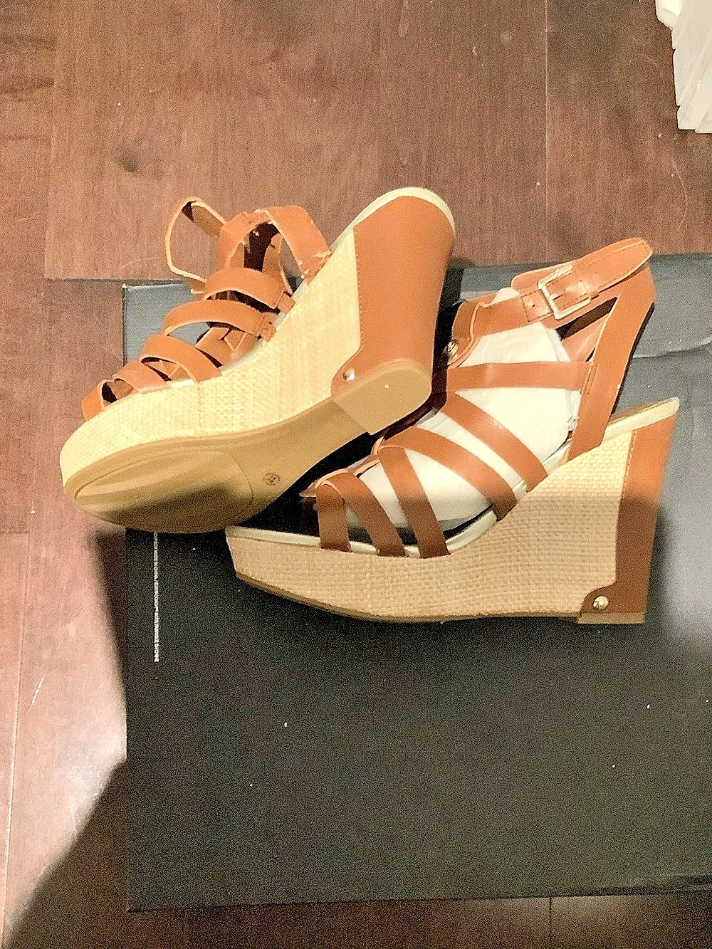 Aerosoles Wedge Sandals in Brown & Cream
